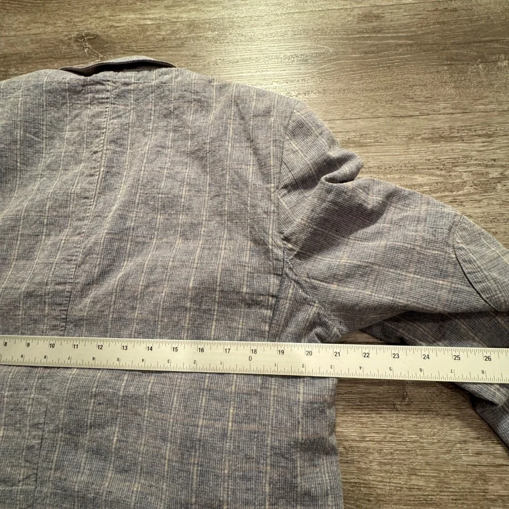 Joseph Abboud Sport Coat Mens L 42R Gray Plaid Linen Vacation Heritage Blazer